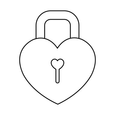 asma kilit şekli kalp izole simgesi