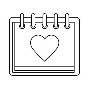 Takvim ile izole kalp simgesi