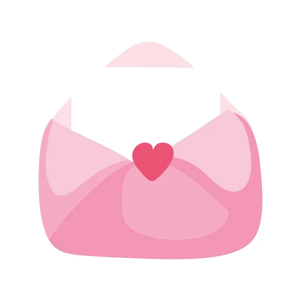 Envelope mail with heart isolated icon — Stock Vector