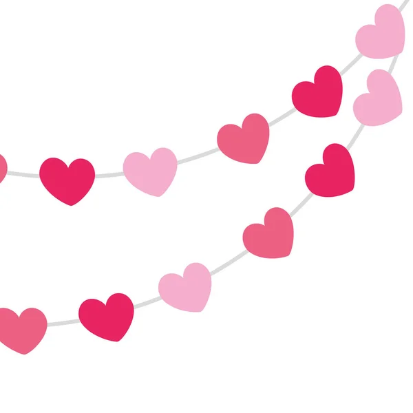 Coeur mignon pendaison décoration icône isolée — Image vectorielle
