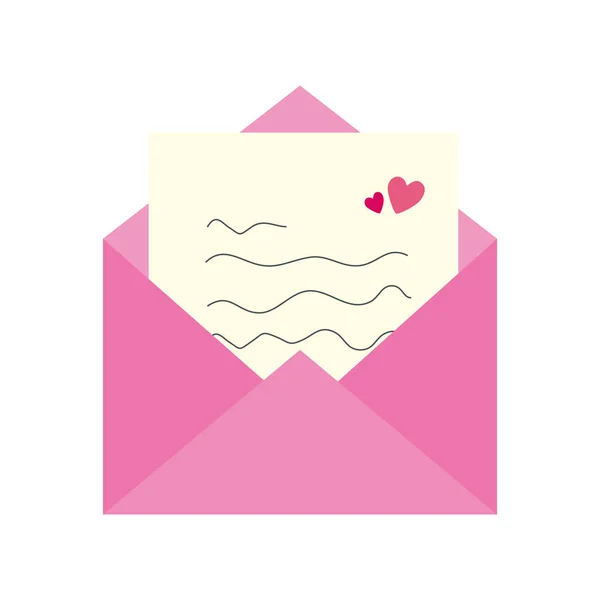 Enveloppe mail avec icône isolée coeur — Image vectorielle