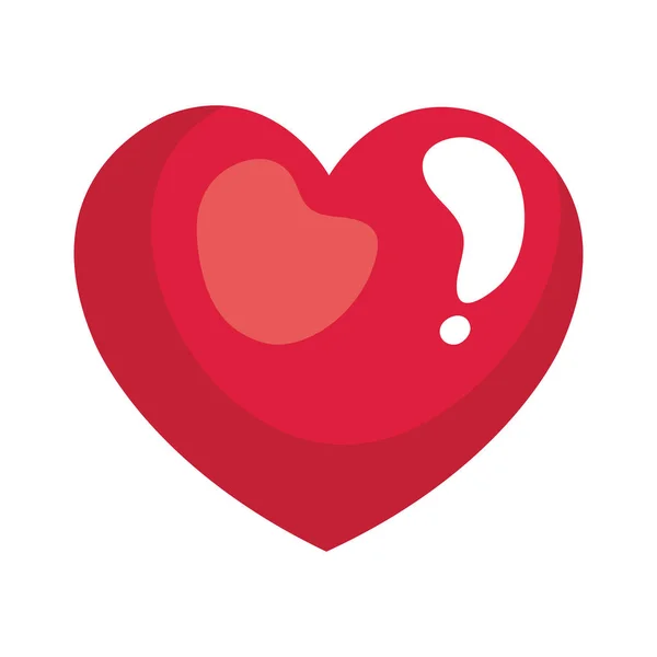 Cute heart love isolated icon — Stock Vector