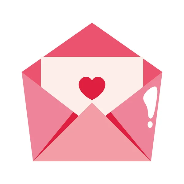 Enveloppe mail avec icône isolée coeur — Image vectorielle