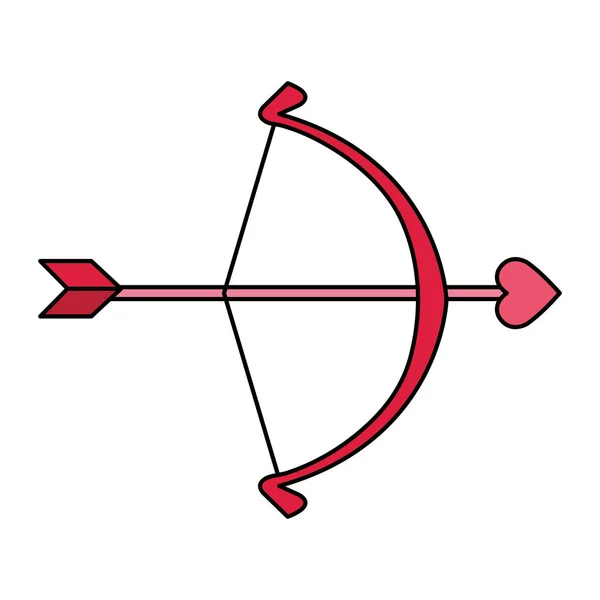 Arco cupido con freccia isolata icona — Vettoriale Stock