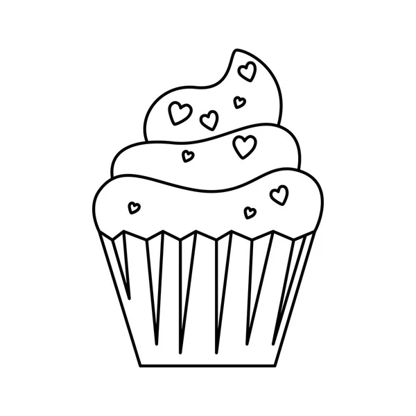 Delicious cupcake pastry isolated icon — Stock Vector