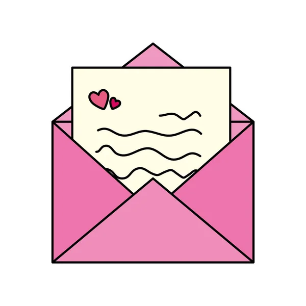 Envelope mail com coração ícone isolado — Vetor de Stock