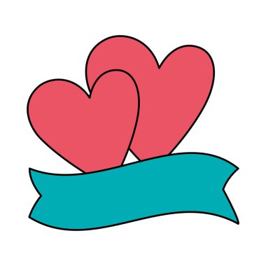 Kurdele izole edilmiş şirin kalpler.