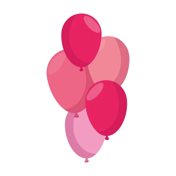 Globos decoración de helio icono aislado — Vector de stock