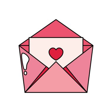 kalp izole simgesi ile zarf posta