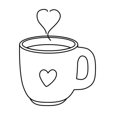 Kalp izole edilmiş kupa kahve
