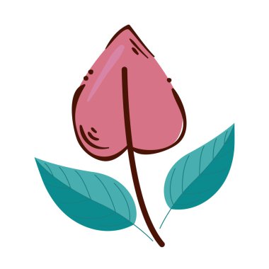 Kalp şeklinde yaprak izole edilmiş simge