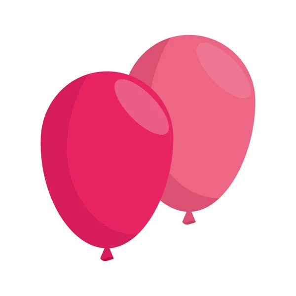 Balloons helium decoration isolated icon — Stock Vector