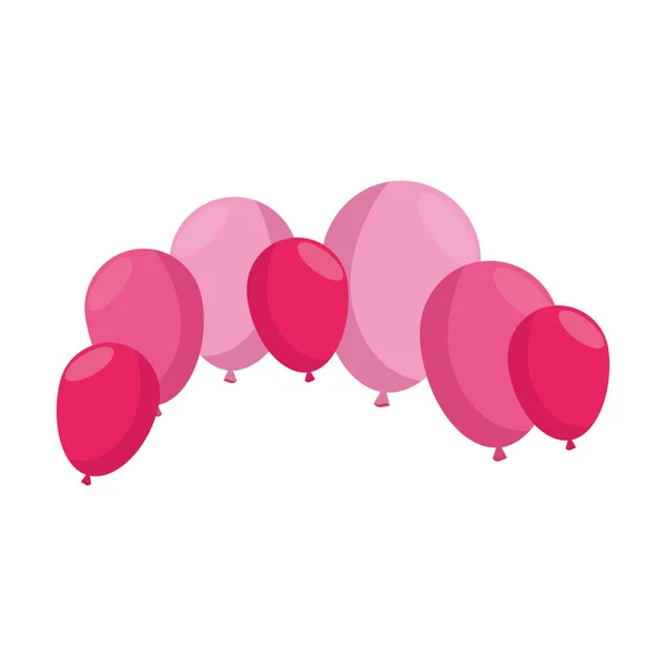 Globos decoración de helio icono aislado — Vector de stock