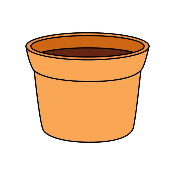 Pot de fleurs en céramique icône isolée — Image vectorielle