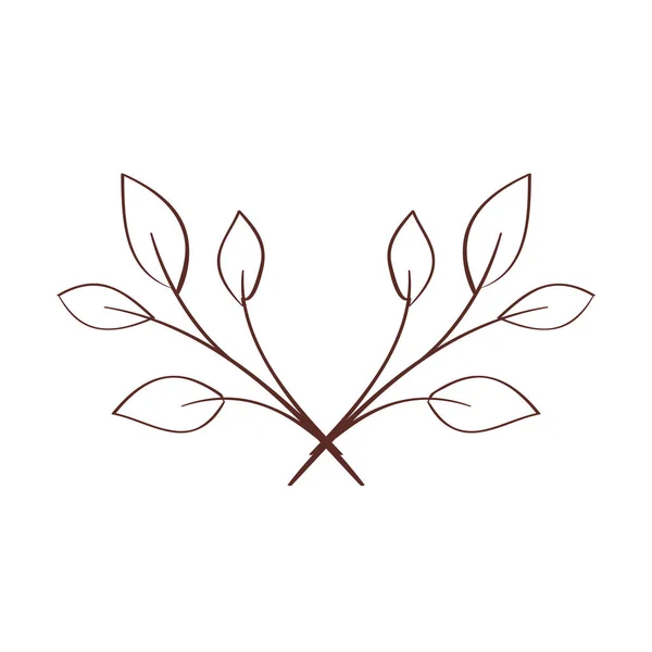 Rami con foglie natura isolata icona — Vettoriale Stock