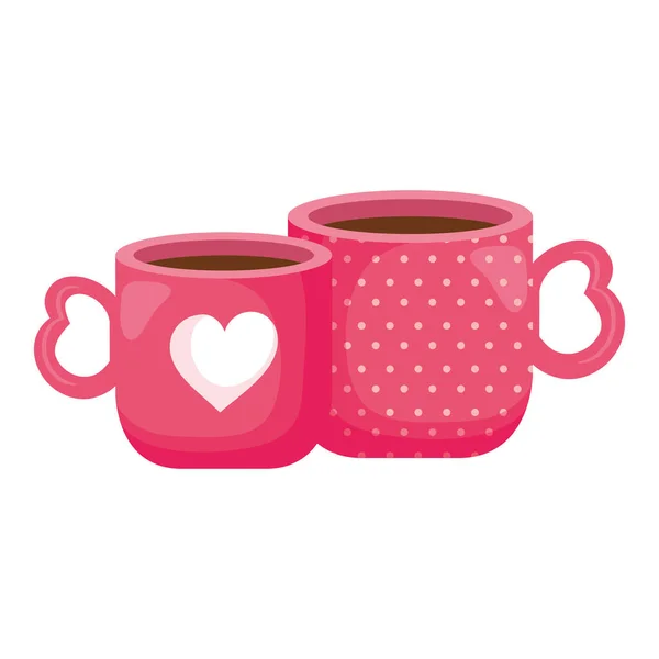 Cups coffee delicious isolated icon — ストックベクタ