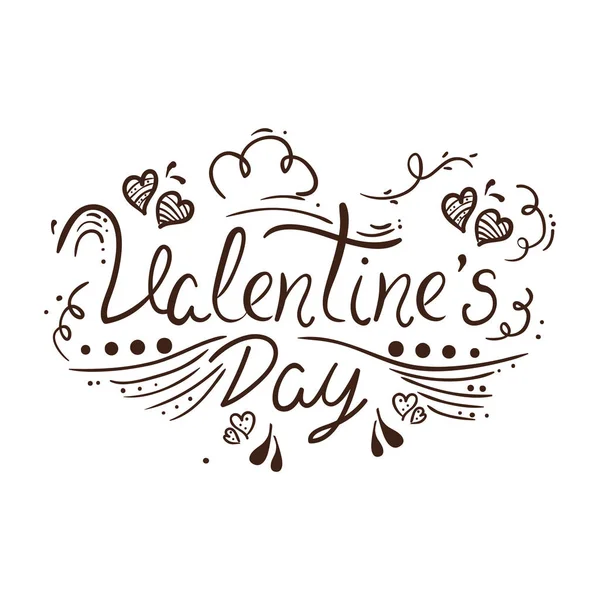 Valentines day lettering with decoration — Stock vektor