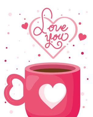 happy valentines day with love you lettering and decoration