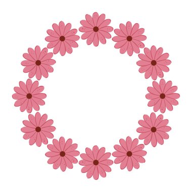 Çiçeklerin çerçevesi izole edilmiş simge