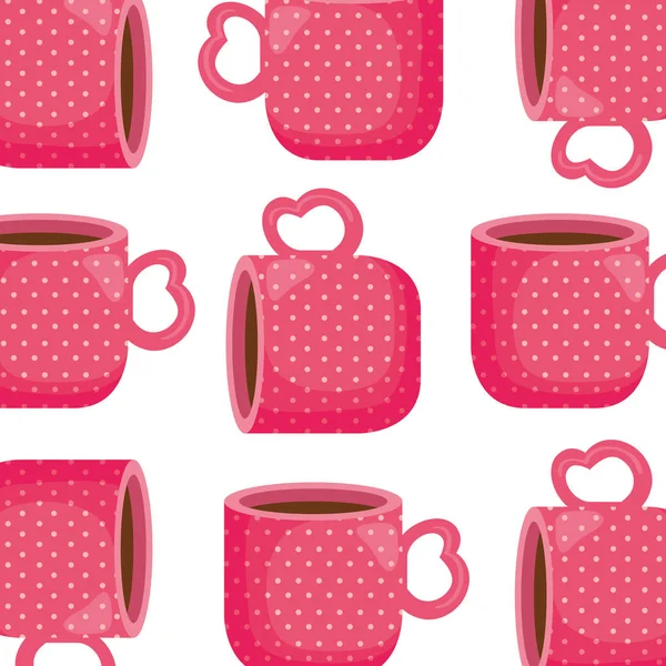Fond de tasses café délicieux — Image vectorielle