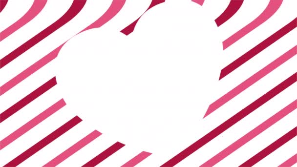 Valentines day animated card with stripes and heart — Stockvideo