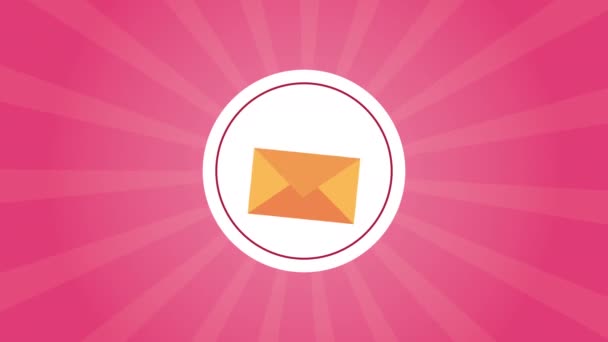 Valentines day animated card with love envelope — 图库视频影像