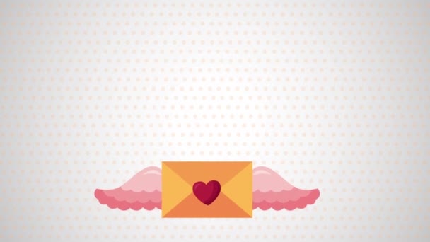 carte animée Saint Valentin avec enveloppe volant 