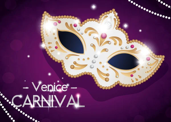 Плакат Венеціанського карнавалу з маскою — стоковий вектор
