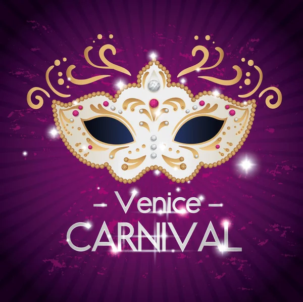 Affiche du carnaval de venise avec masque — Image vectorielle