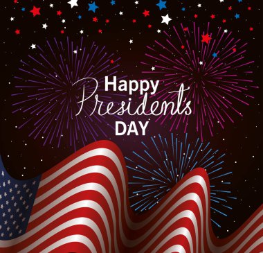 Bayrak ve havai fişeklerle Başkanlar Günü kutlu olsun.