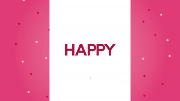 День валентинки анімаційна листівка з подарунковою коробкою серця — стокове відео