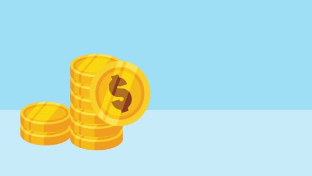 jeune homme d'affaires avec des pièces dollars 