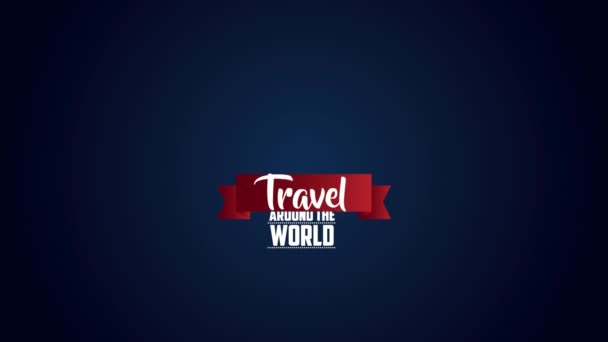 Travel around the world animation with airplane flying — Stockvideo