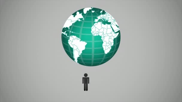 Mundo planeta terra estatísticas gráfico — Vídeo de Stock