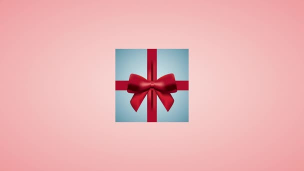 Valentines day animated card with giftbox — 비디오