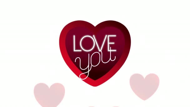 carte animée Saint Valentin avec coeur et lettrage 