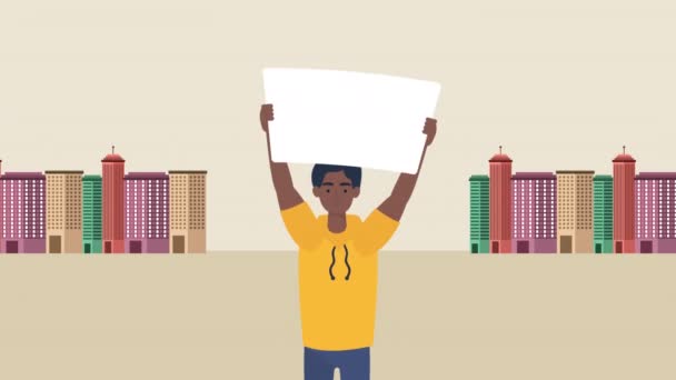 Animação de direitos humanos com pessoas de diversidade — Vídeo de Stock