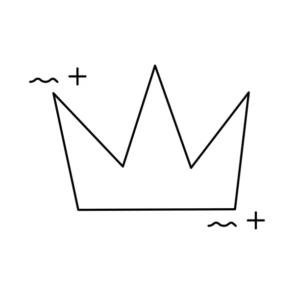 Schattig kroon koninklijk geïsoleerd pictogram — Stockvector