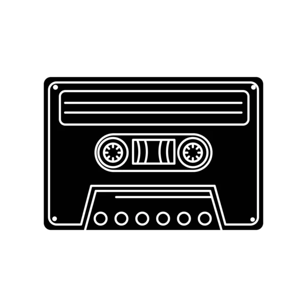 Cassette nineties retro isolated icon — Stock Vector