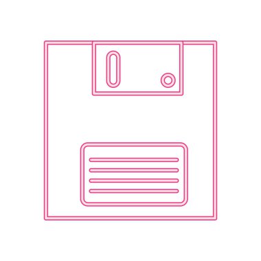 Disket 90 'ların retro tarzı neon ışığı