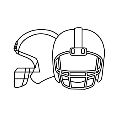 Amerikan futbol kaskları izole edilmiş ikon