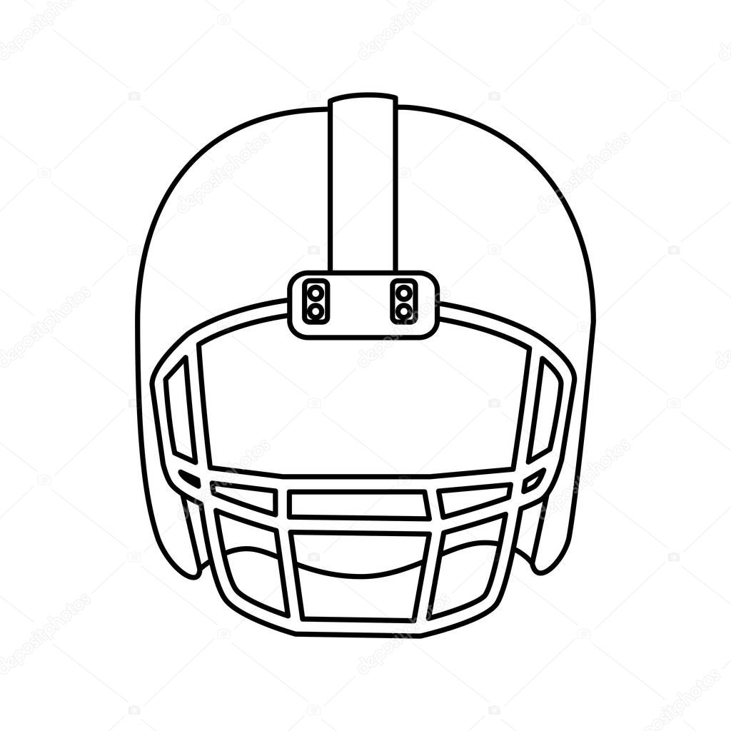 american football helmet line style icon