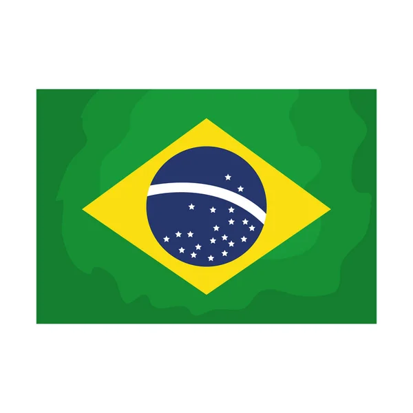 Bandeira do brasil ícone isolado — Vetor de Stock