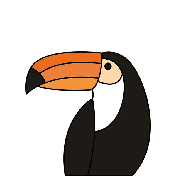 Toucan animale esotico isolato icona — Vettoriale Stock