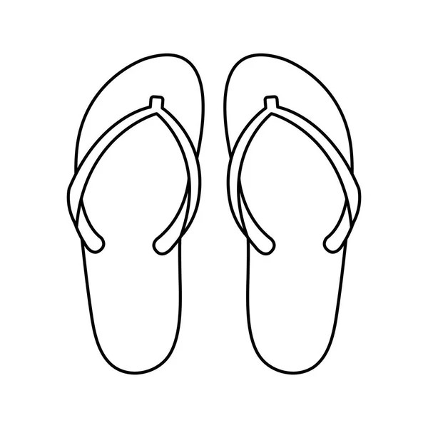 Flip flops pair isolated icon — Stock Vector