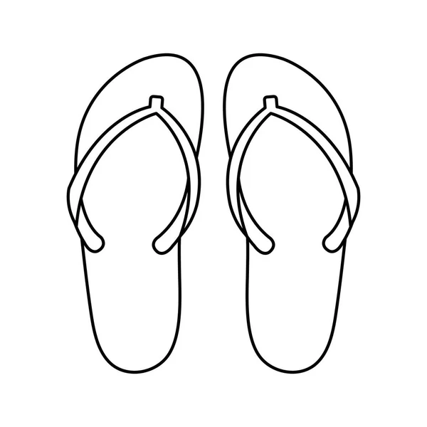 Teenslippers paar geïsoleerd pictogram — Stockvector