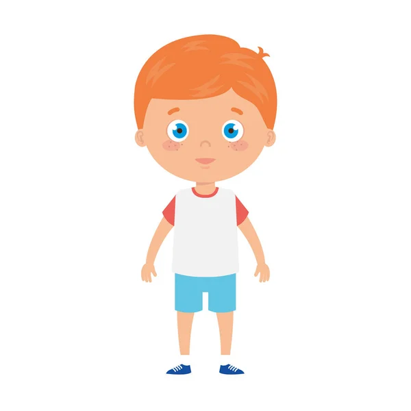 Cute little boy with blonde hair avatar character — Stock Vector