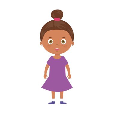 Tatlı küçük kız afro avatar karakteri