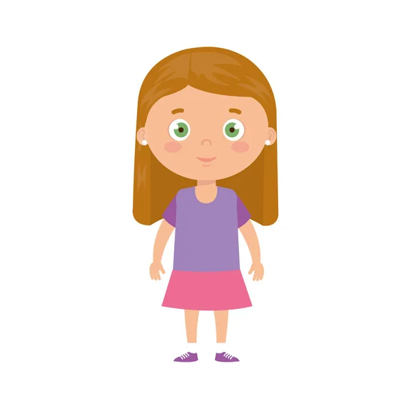 Cute little girl avatar character — Stock Vector