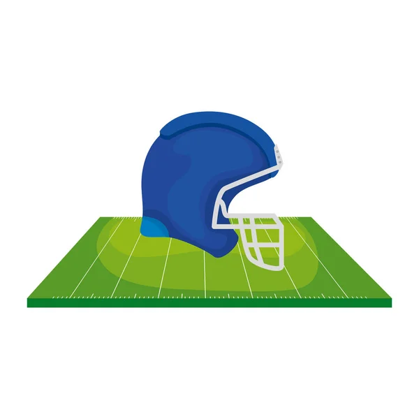 Helmet and field american football isolated icon — 스톡 벡터